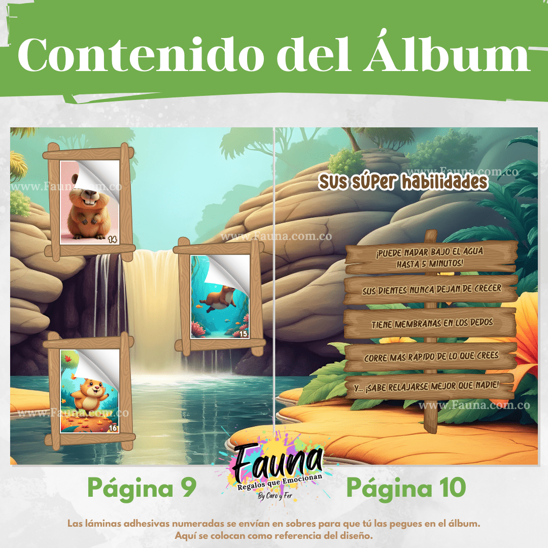 🦫 Álbum de Láminas Capibara – Diversión con el Roedor Más Tierno del Mundo