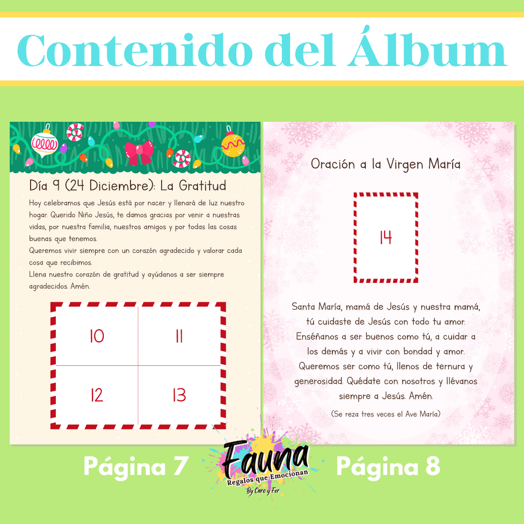 Álbum de Láminas de la Novena de Aguinaldos – Diseñado para Niños - Fauna Regalos que emocionan