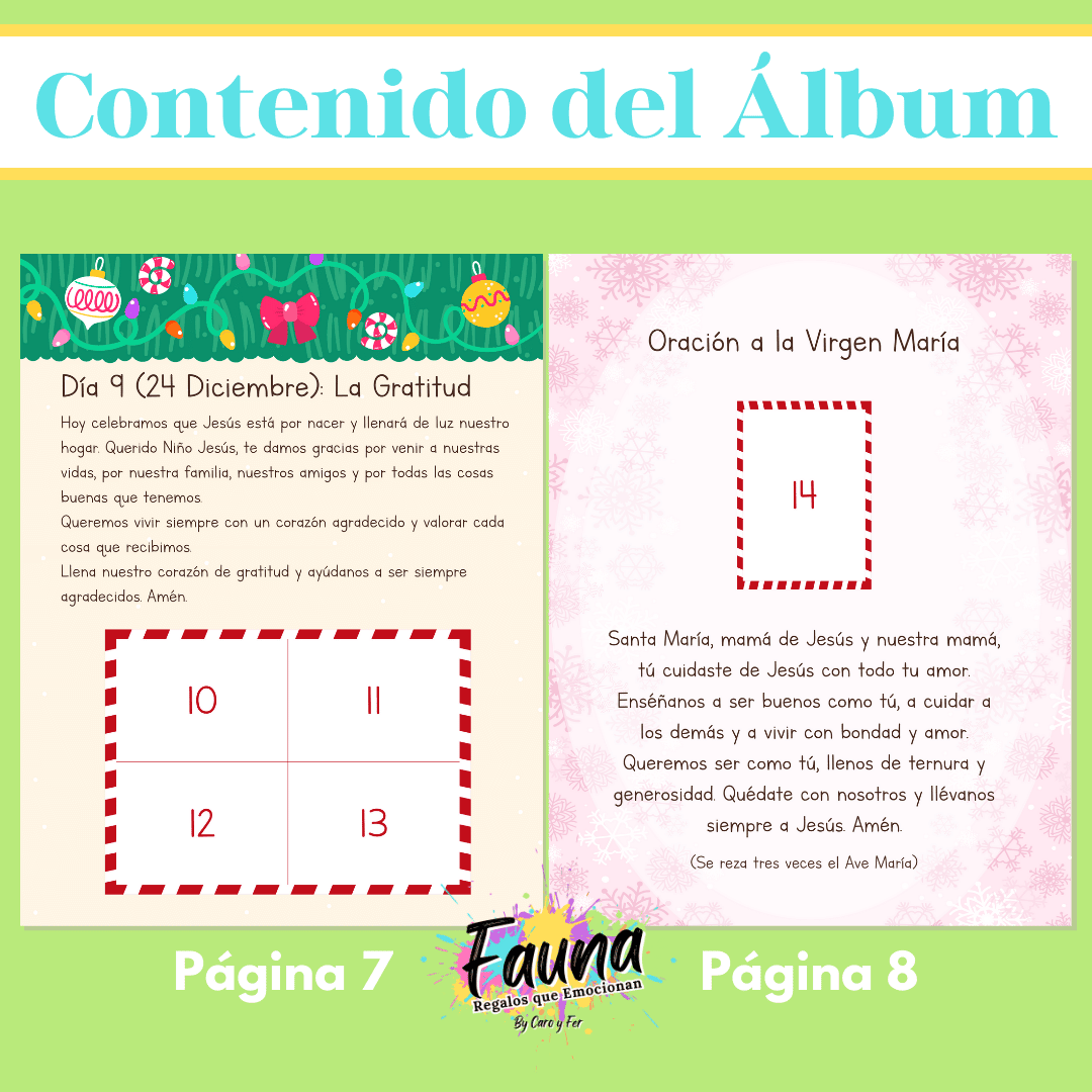 Álbum de Láminas de la Novena de Aguinaldos – Diseñado para Niños - Fauna Regalos que emocionan