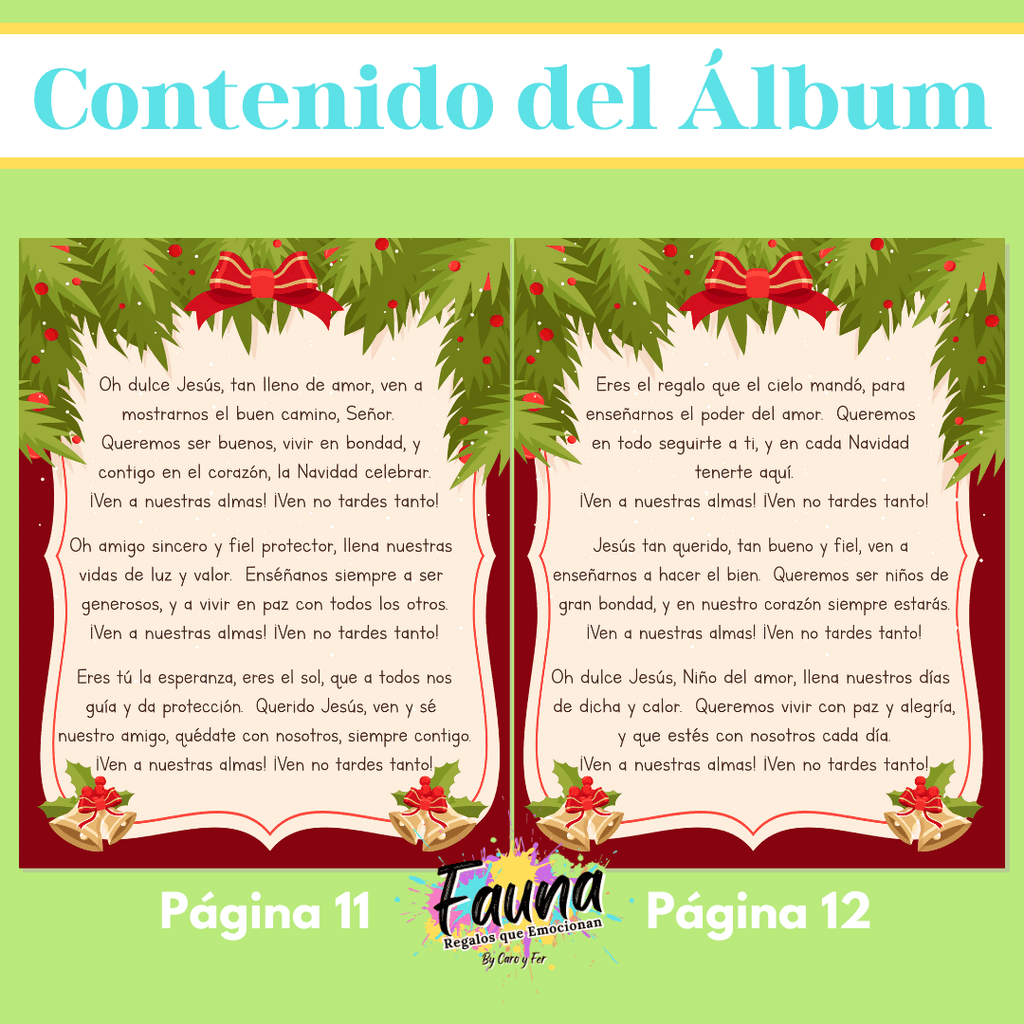 Álbum de Láminas de la Novena de Aguinaldos – Diseñado para Niños - Fauna Regalos que emocionan