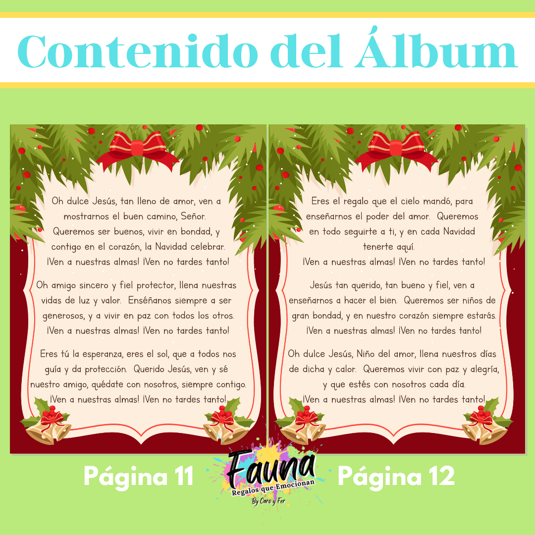 Álbum de Láminas de la Novena de Aguinaldos – Diseñado para Niños - Fauna Regalos que emocionan