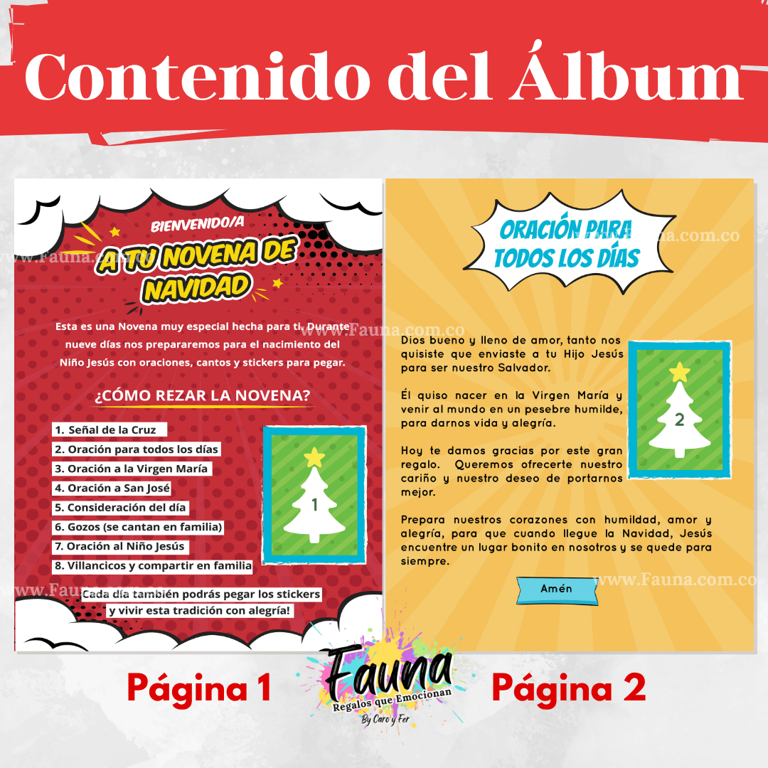 Álbum Infantil de la Novena de Aguinaldos 2025 – Láminas tipo Panini para vivir la Navidad en familia 🎄✨