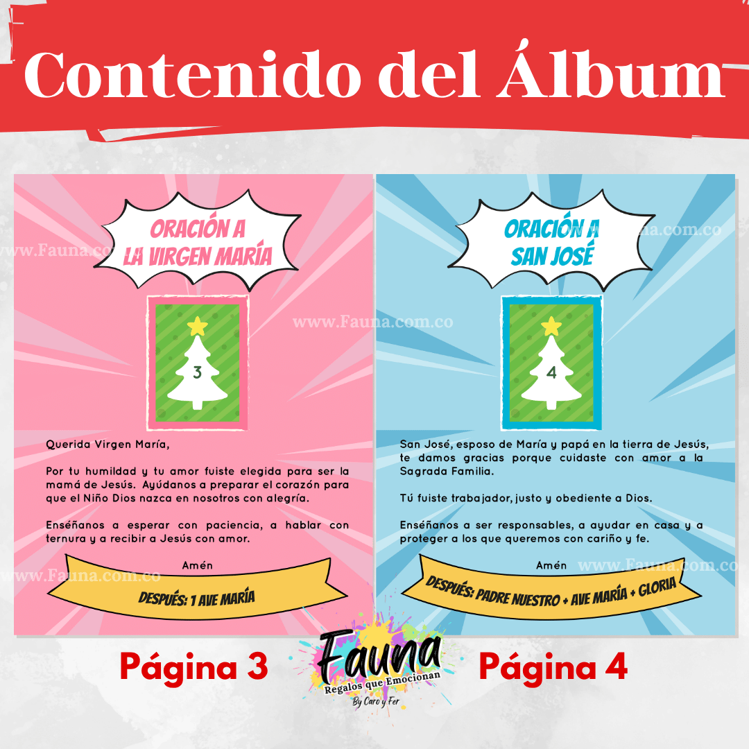 Álbum Infantil de la Novena de Aguinaldos 2025 – Láminas tipo Panini para vivir la Navidad en familia 🎄✨