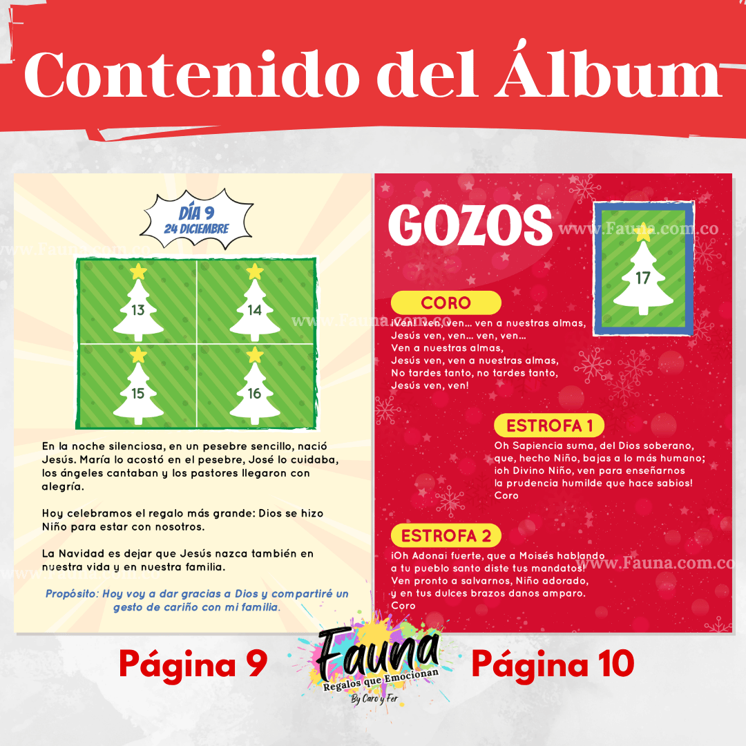 Álbum Infantil de la Novena de Aguinaldos 2025 – Láminas tipo Panini para vivir la Navidad en familia 🎄✨