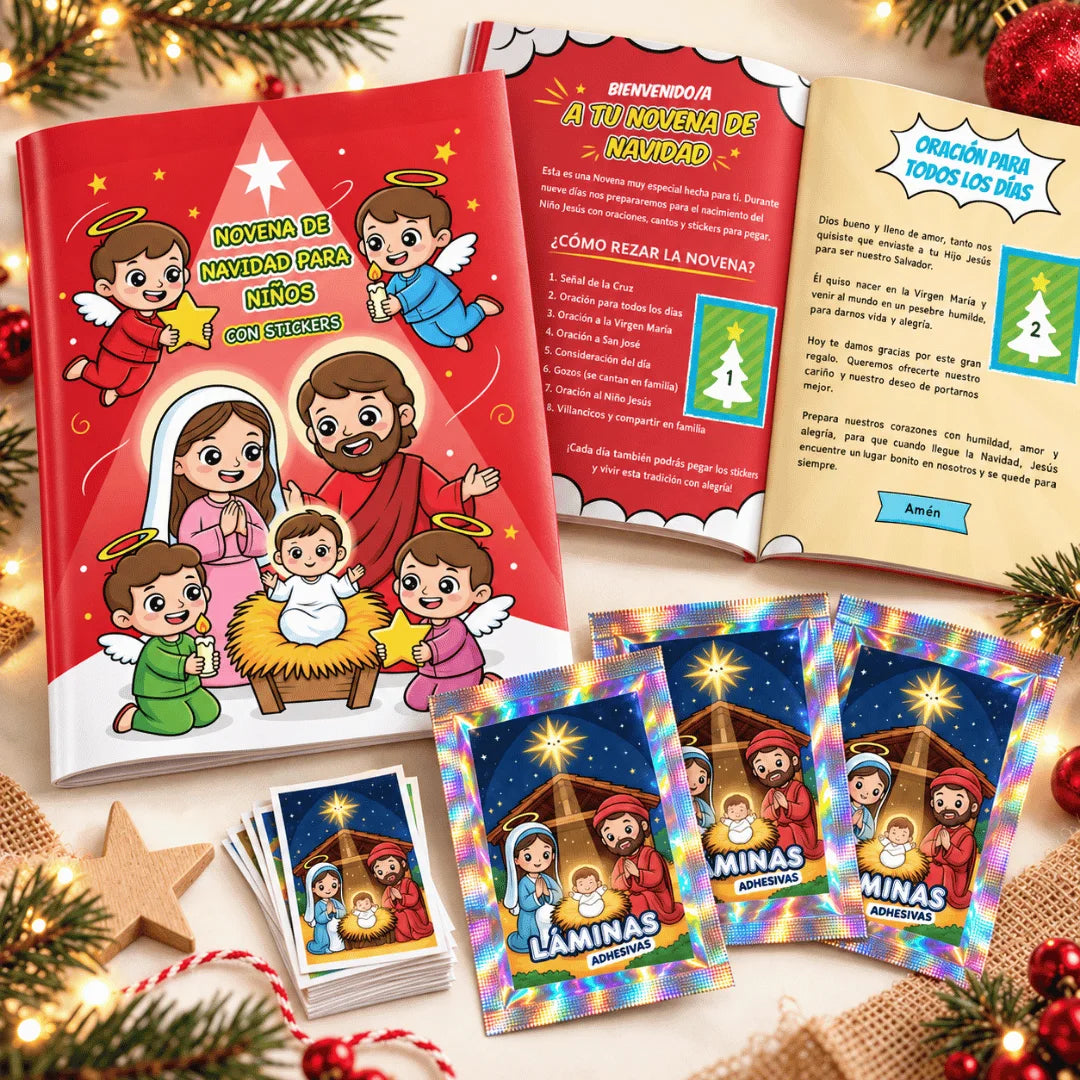 Novena de Navidad Adaptada para Niños – Álbum con Láminas tipo Panini