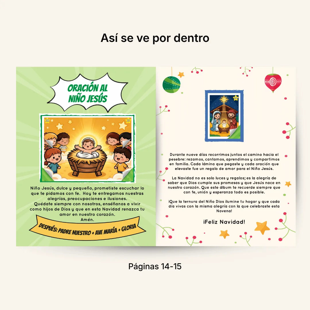 Novena de Navidad Adaptada para Niños – Álbum con Láminas tipo Panini