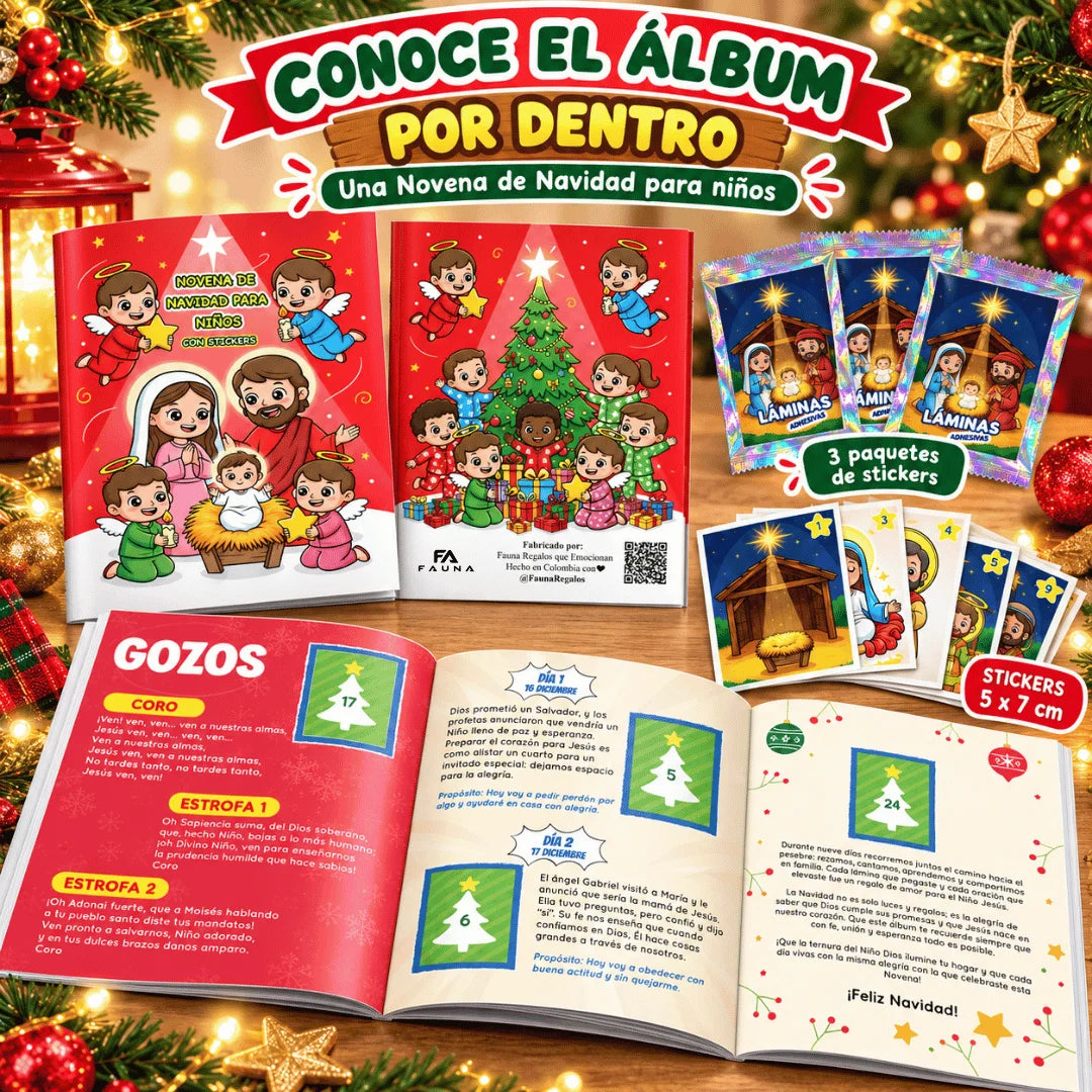 Novena de Navidad Adaptada para Niños – Álbum con Láminas tipo Panini