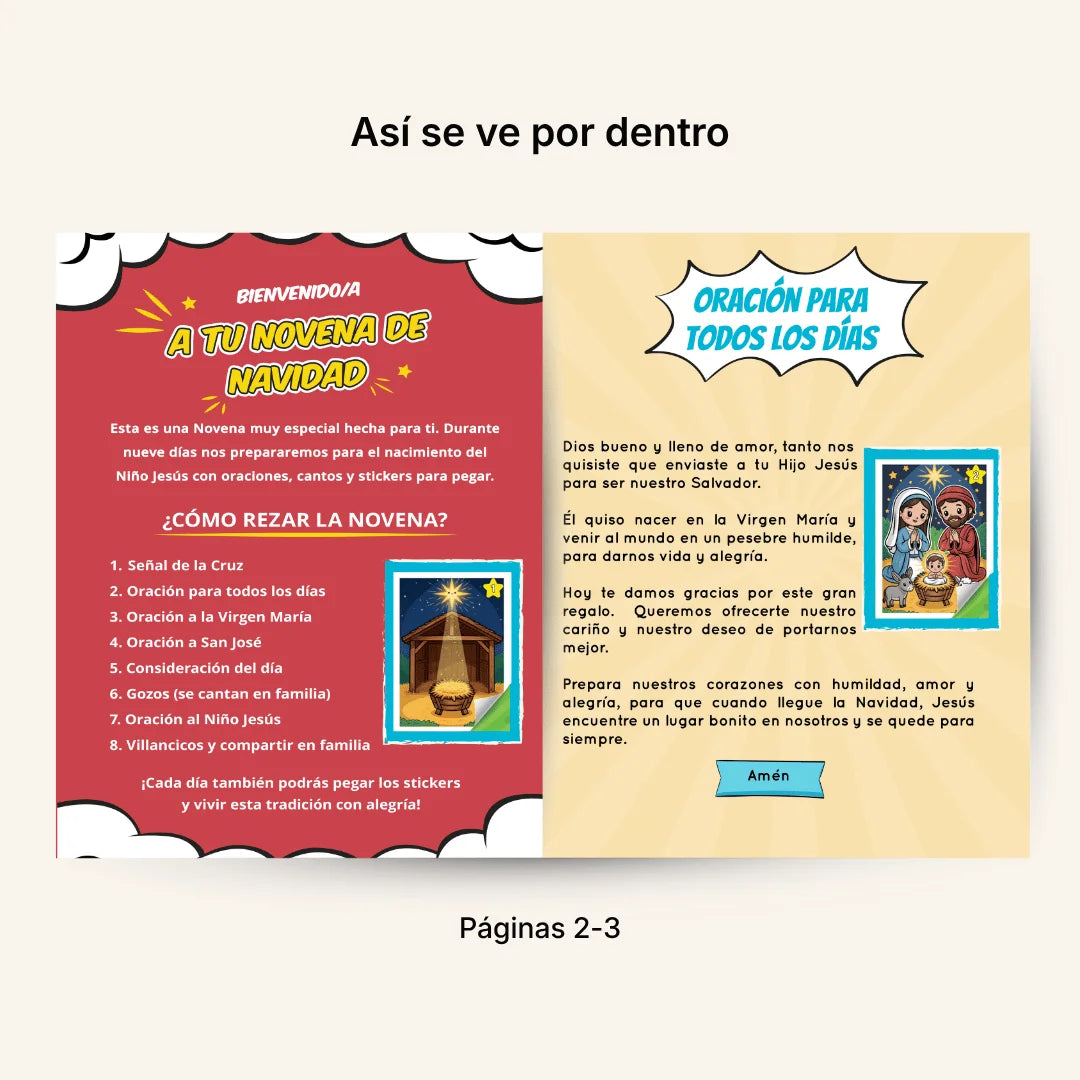 Novena de Navidad Adaptada para Niños – Álbum con Láminas tipo Panini