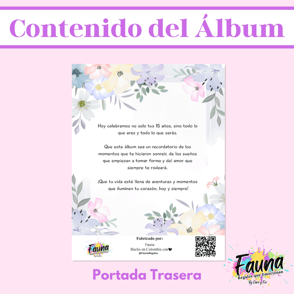 Álbum de Láminas 15 Años Personalizado con 18 Fotos - Fauna Regalos que emocionan