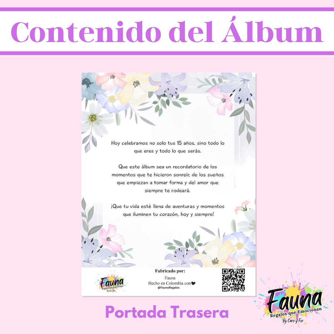 Álbum de Láminas 15 Años Personalizado con 18 Fotos - Fauna Regalos que emocionan