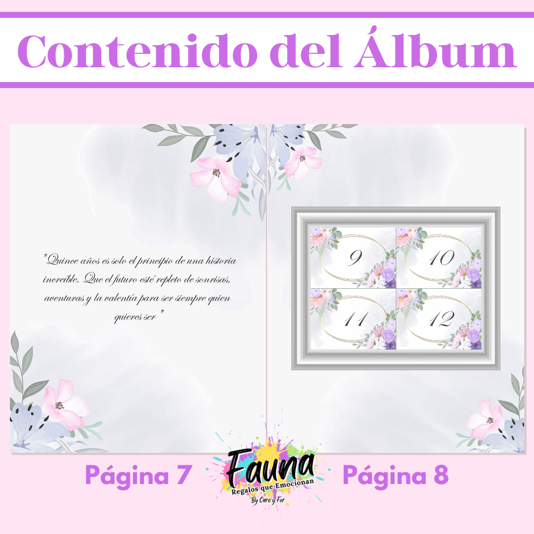 Álbum de Láminas 15 Años Personalizado con 18 Fotos - Fauna Regalos que emocionan