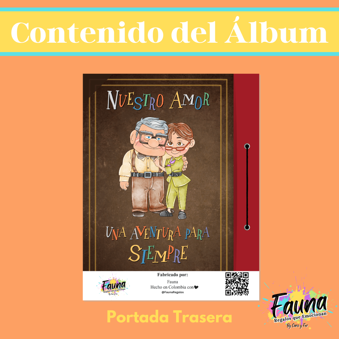 Álbum de Láminas de Amor inspirado en Up Personalizado con 18 Fotos - Fauna Regalos que emocionan