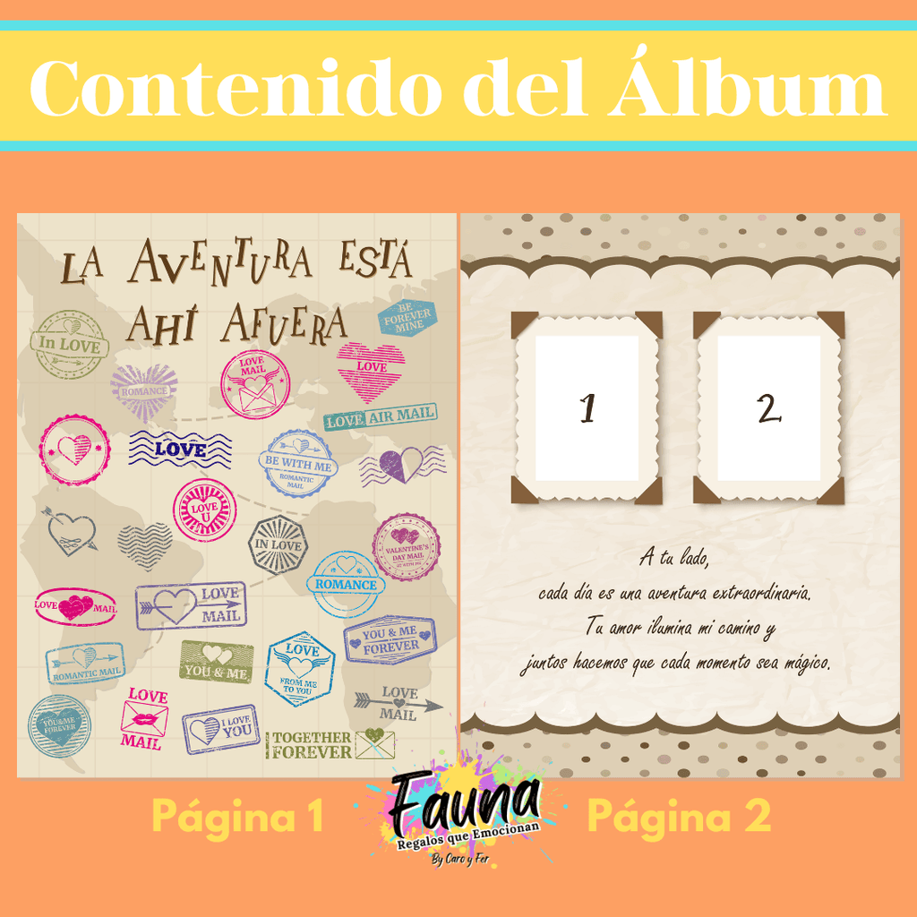 Álbum de Láminas de Amor inspirado en Up Personalizado con 18 Fotos - Fauna Regalos que emocionan