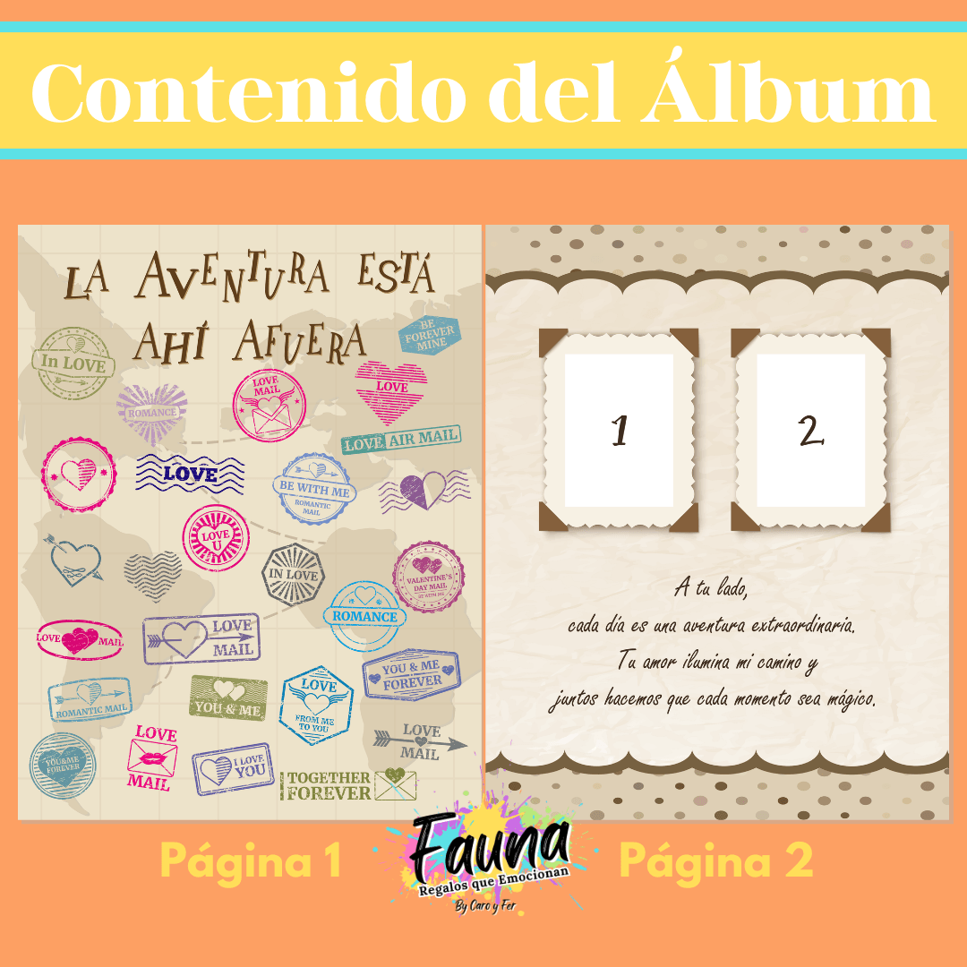 Álbum de Láminas de Amor inspirado en Up Personalizado con 18 Fotos - Fauna Regalos que emocionan