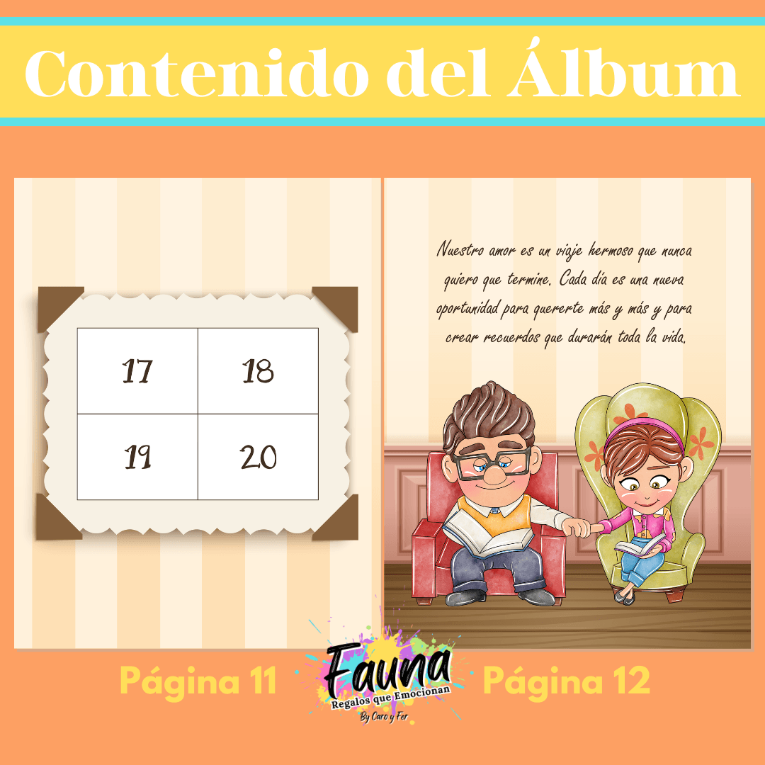 Álbum de Láminas de Amor inspirado en Up Personalizado con 18 Fotos - Fauna Regalos que emocionan
