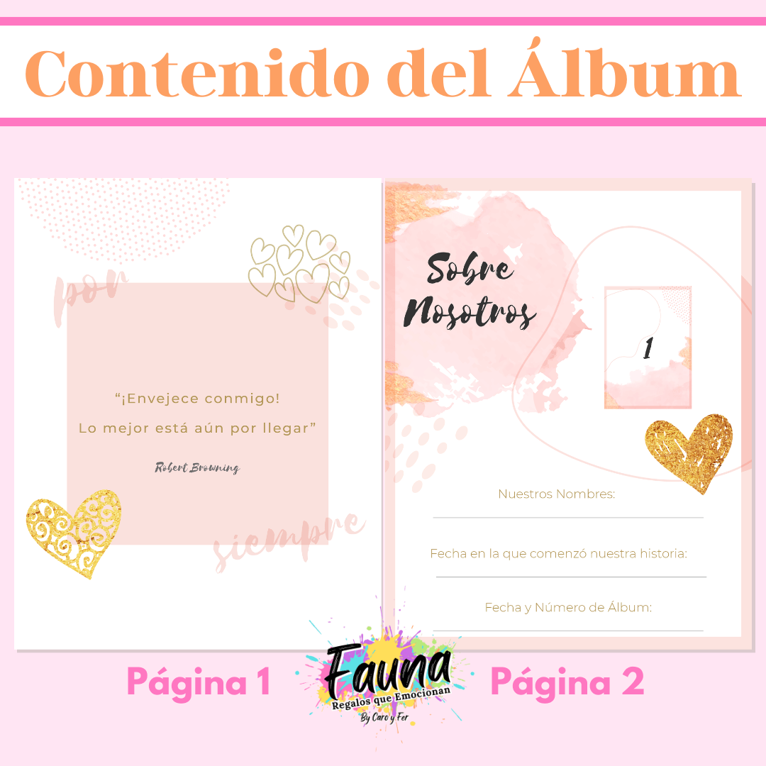 Álbum de Láminas para Aniversario Personalizado con 18 Fotos - Fauna Regalos que emocionan