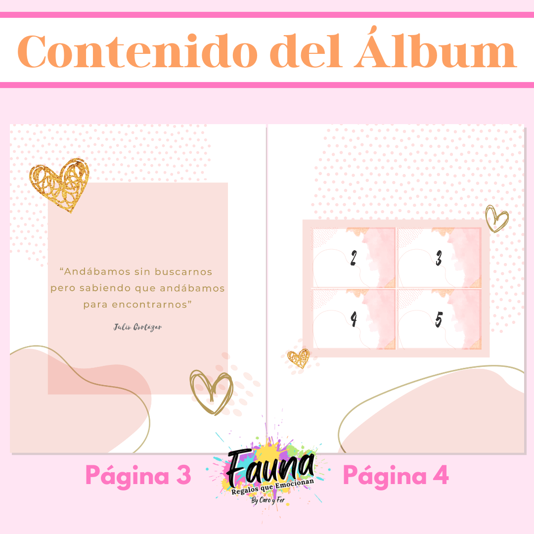 Álbum de Láminas para Aniversario Personalizado con 18 Fotos - Fauna Regalos que emocionan