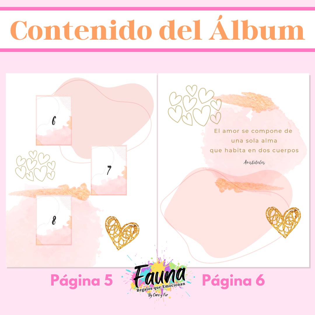 Álbum de Láminas para Aniversario Personalizado con 18 Fotos - Fauna Regalos que emocionan