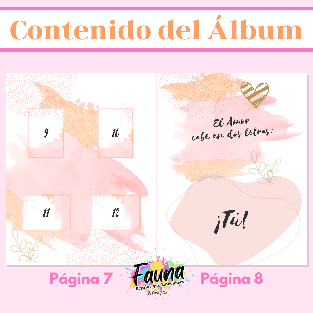 Álbum de Láminas para Aniversario Personalizado con 18 Fotos - Fauna Regalos que emocionan