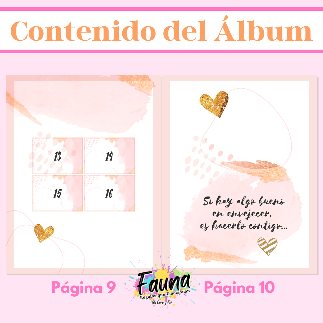Álbum de Láminas para Aniversario Personalizado con 18 Fotos - Fauna Regalos que emocionan