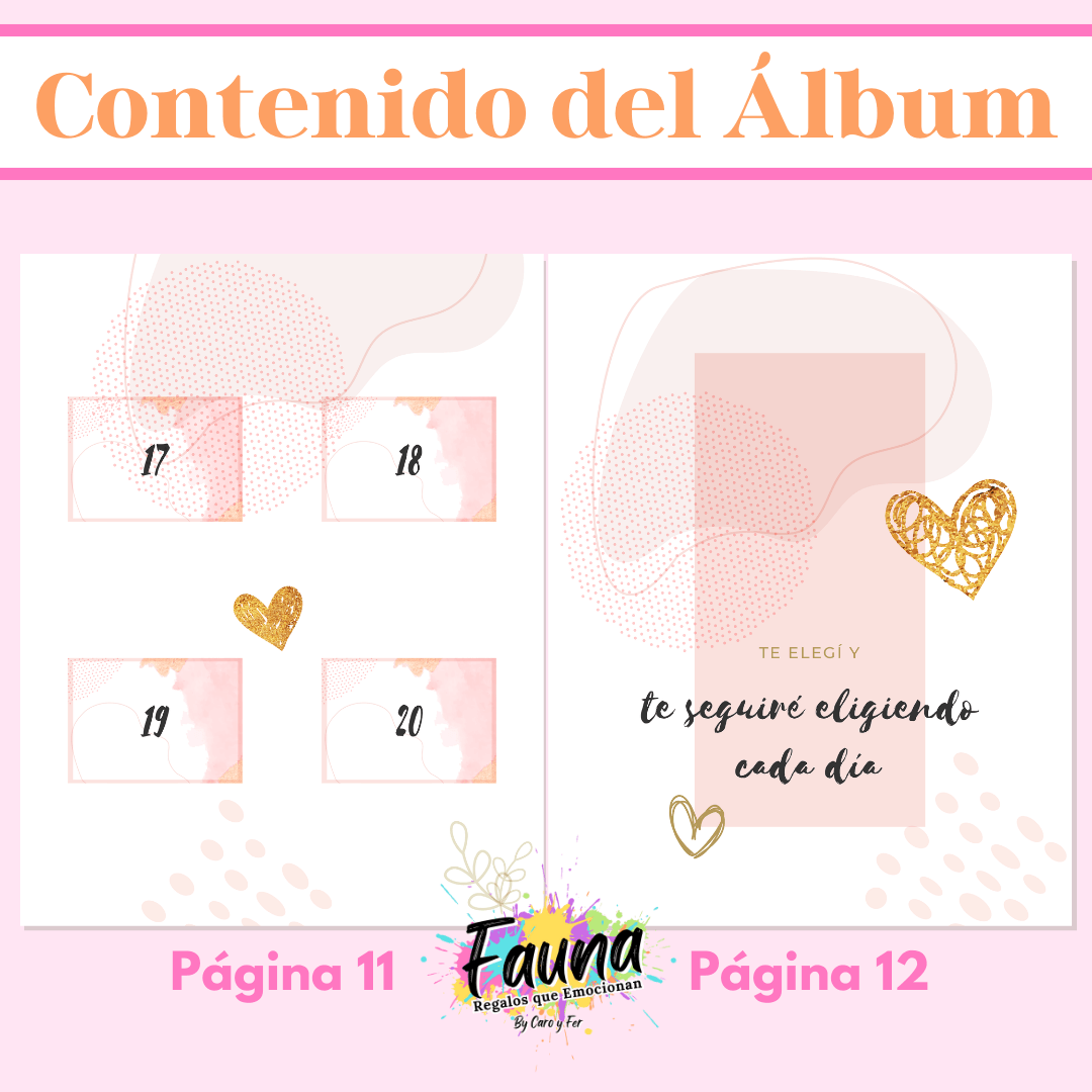Álbum de Láminas para Aniversario Personalizado con 18 Fotos - Fauna Regalos que emocionan