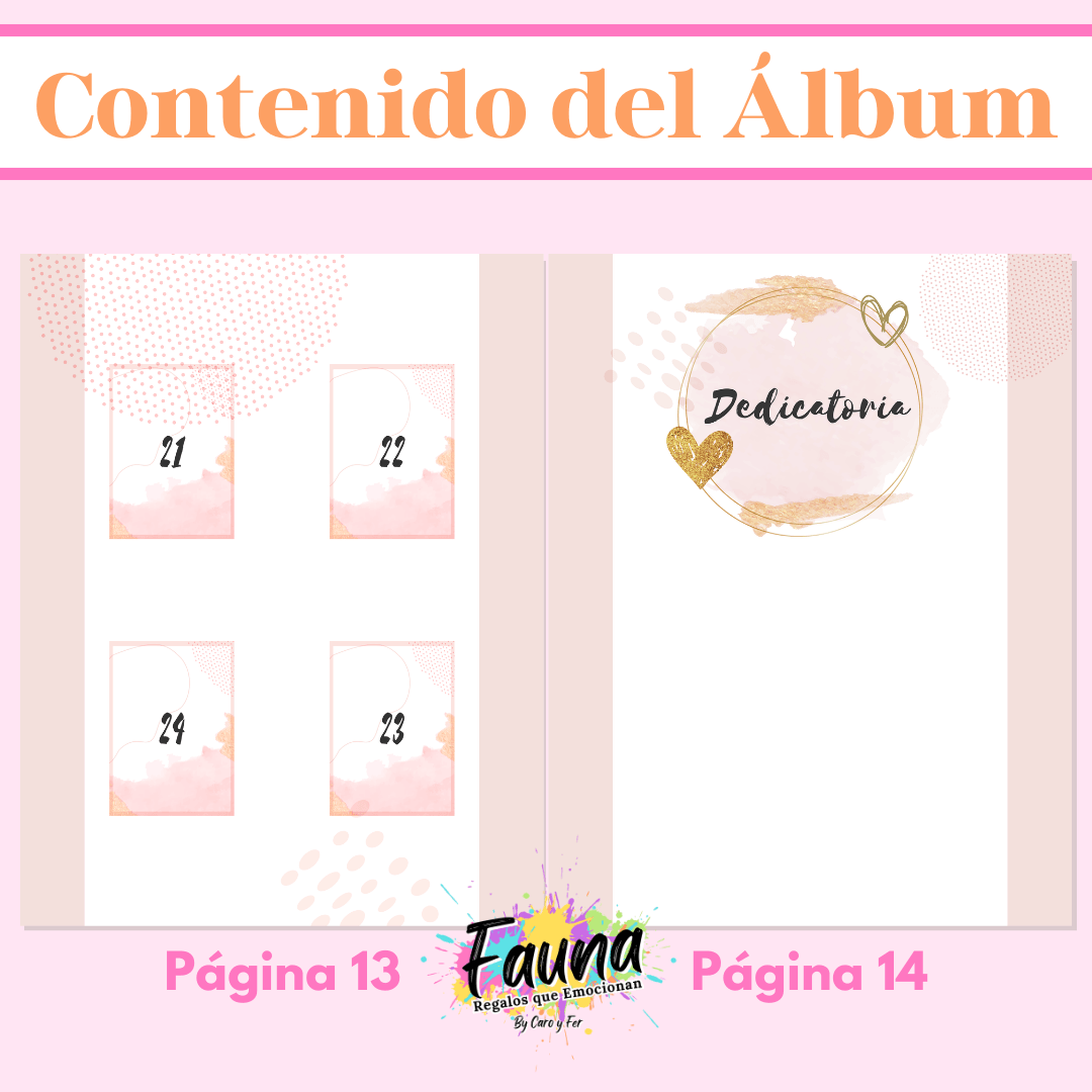 Álbum de Láminas para Aniversario Personalizado con 18 Fotos - Fauna Regalos que emocionan