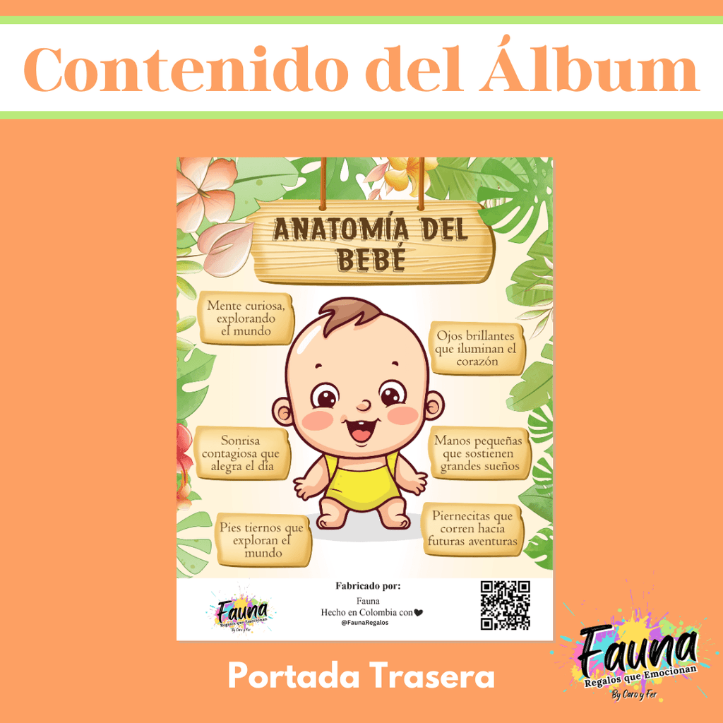 Álbum de Láminas Mi Primer Año para Bebé Personalizado con 18 Fotos - Fauna Regalos que emocionan
