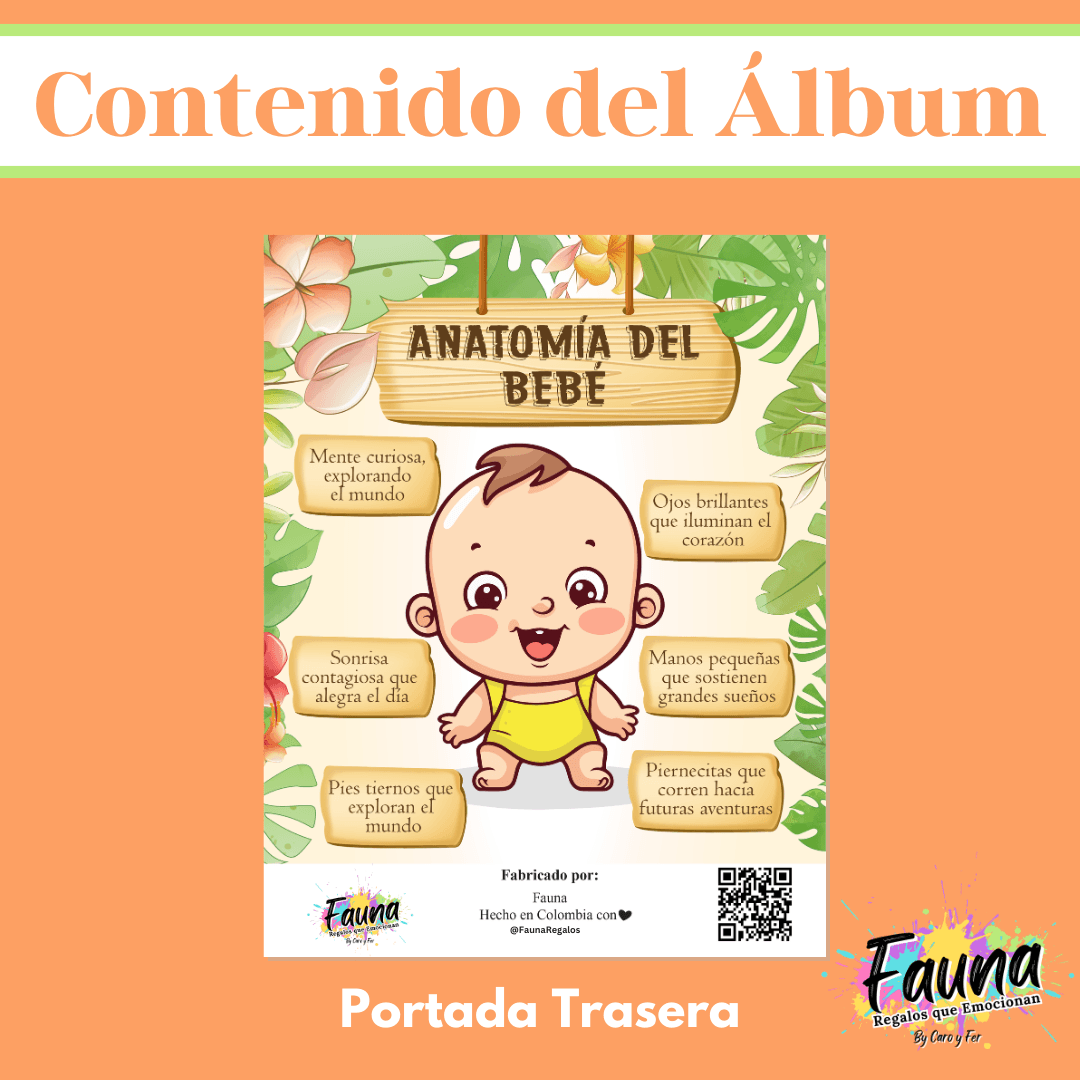 Álbum de Láminas Mi Primer Año para Bebé Personalizado con 18 Fotos - Fauna Regalos que emocionan