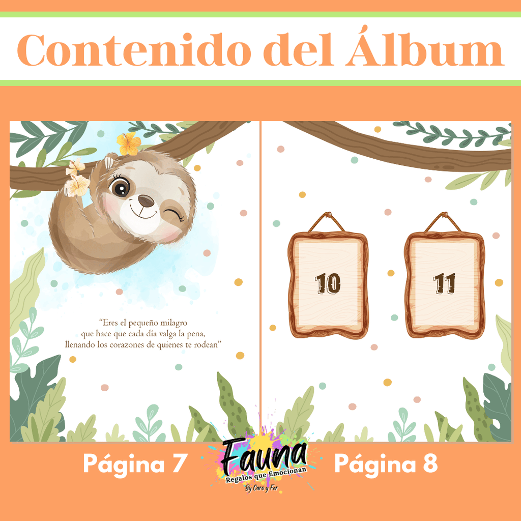 Álbum de Láminas Mi Primer Año para Bebé Personalizado con 18 Fotos - Fauna Regalos que emocionan