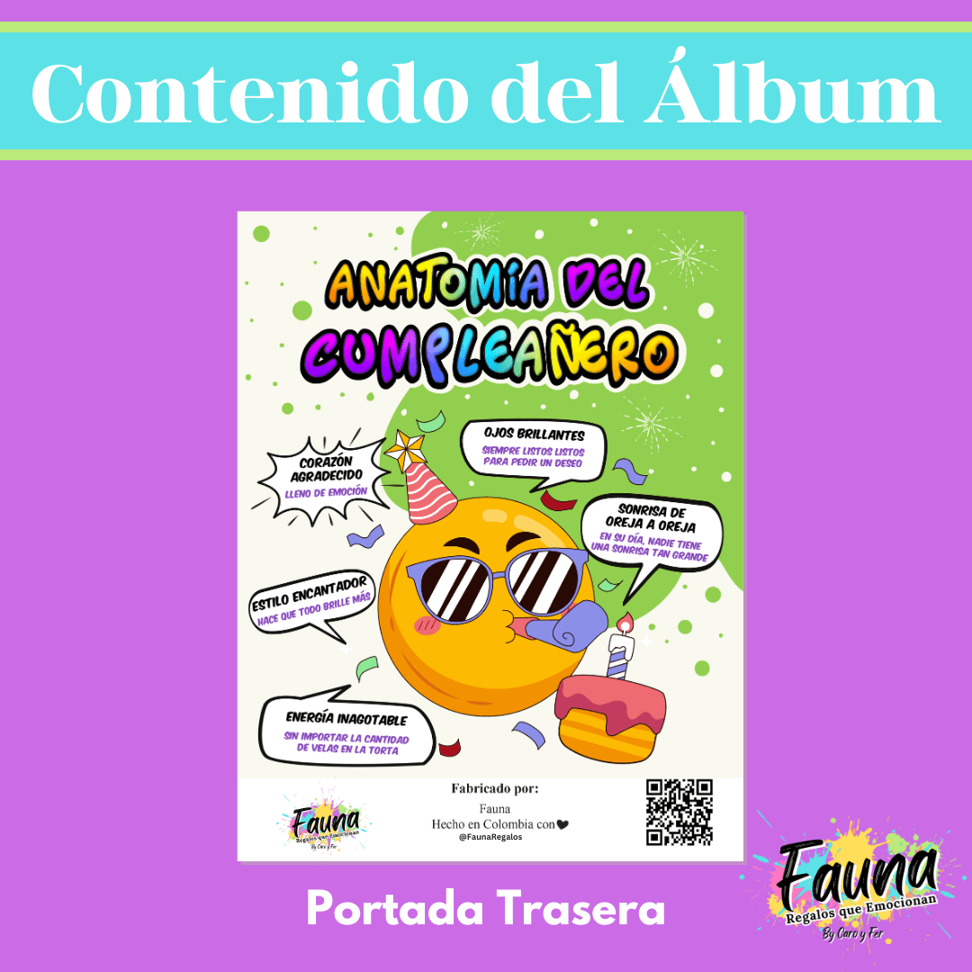 Álbum de Láminas Feliz Cumpleaños Personalizado con 18 Fotos - Fauna Regalos que emocionan