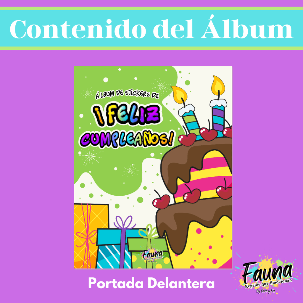 Álbum de Láminas Feliz Cumpleaños Personalizado con 18 Fotos - Fauna Regalos que emocionan