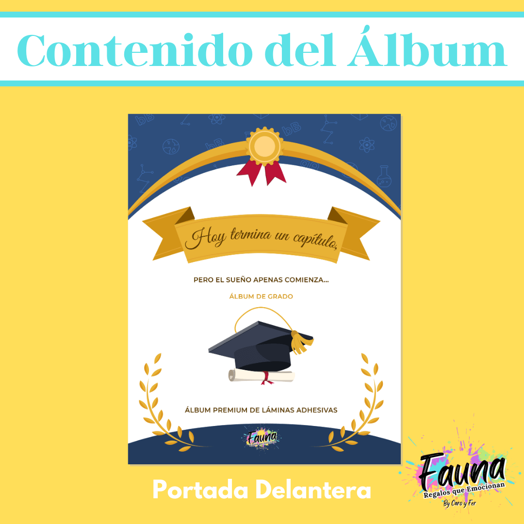 Álbum de Láminas de Grado Personalizado con 18 Fotos - Fauna Regalos que emocionan