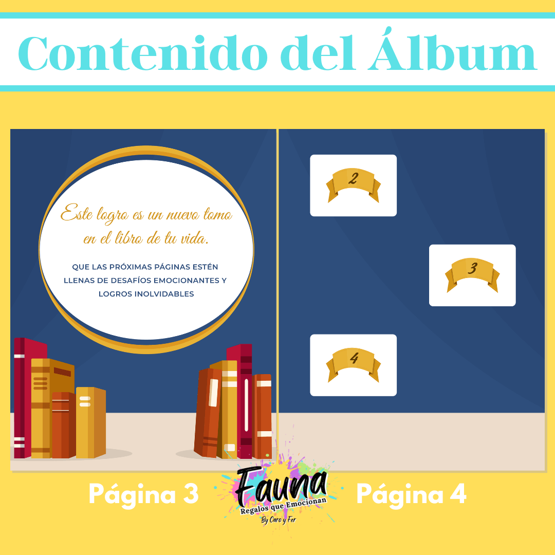 Álbum de Láminas de Grado Personalizado con 18 Fotos - Fauna Regalos que emocionan