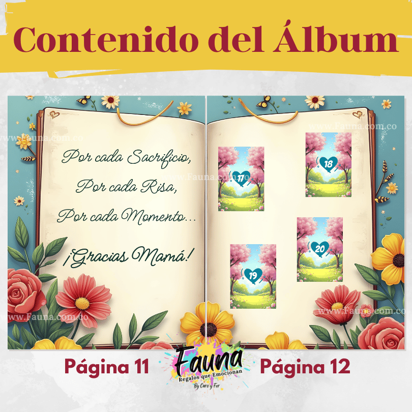 Álbum de Láminas para Mamá Personalizado con 18 Fotos