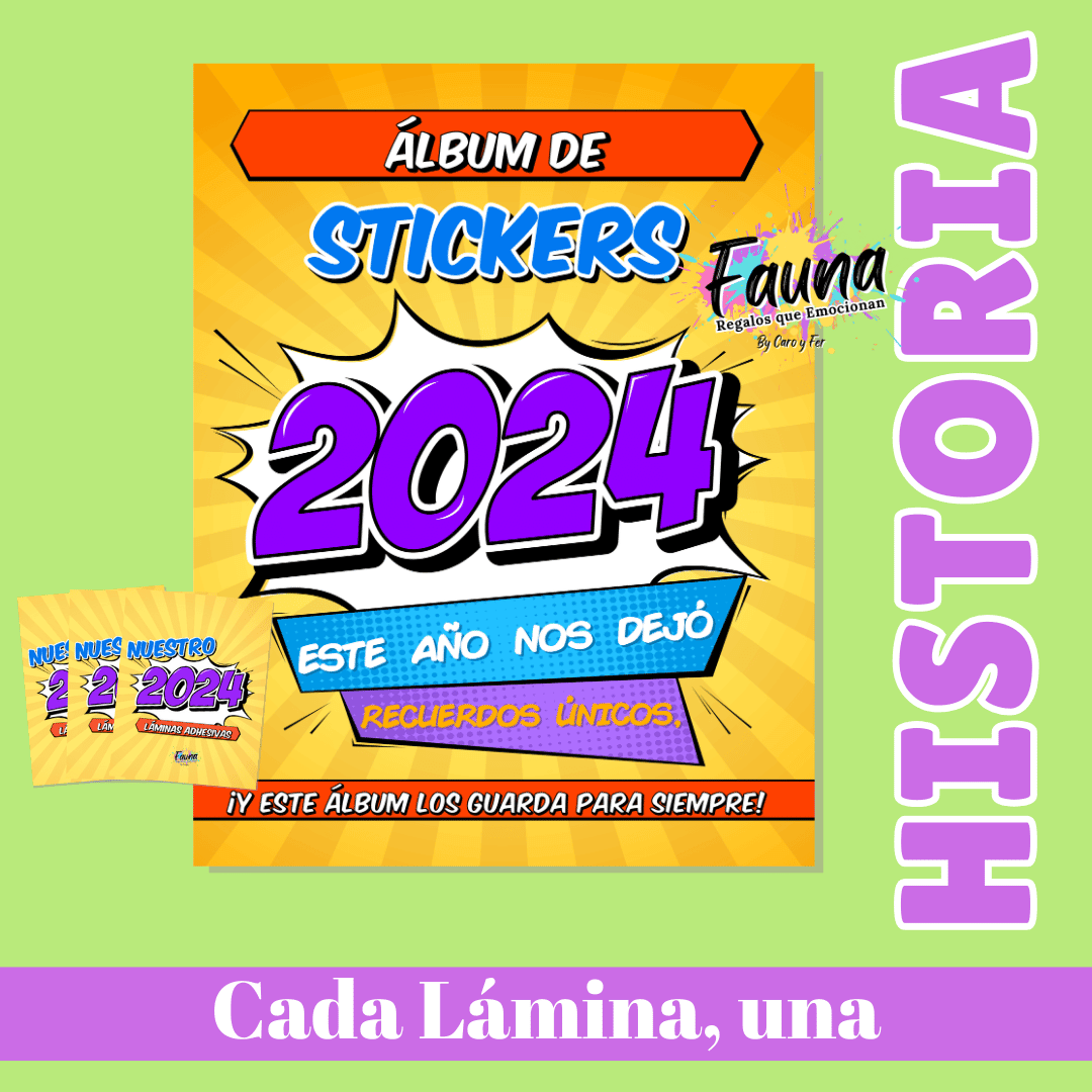 Álbum de Láminas Nuestro 2024 Personalizado con 18 Fotos - Fauna Regalos que emocionan