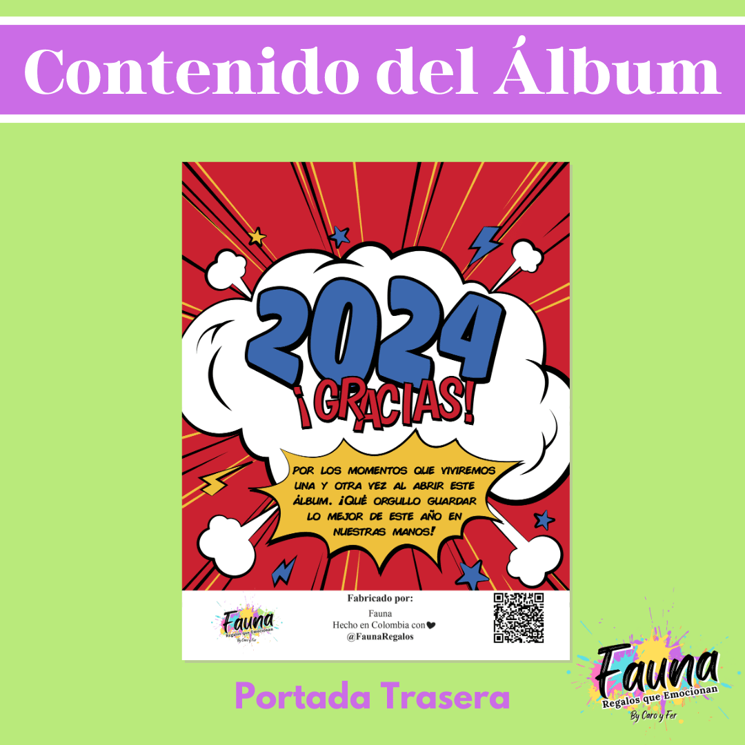 Álbum de Láminas Nuestro 2024 Personalizado con 18 Fotos - Fauna Regalos que emocionan