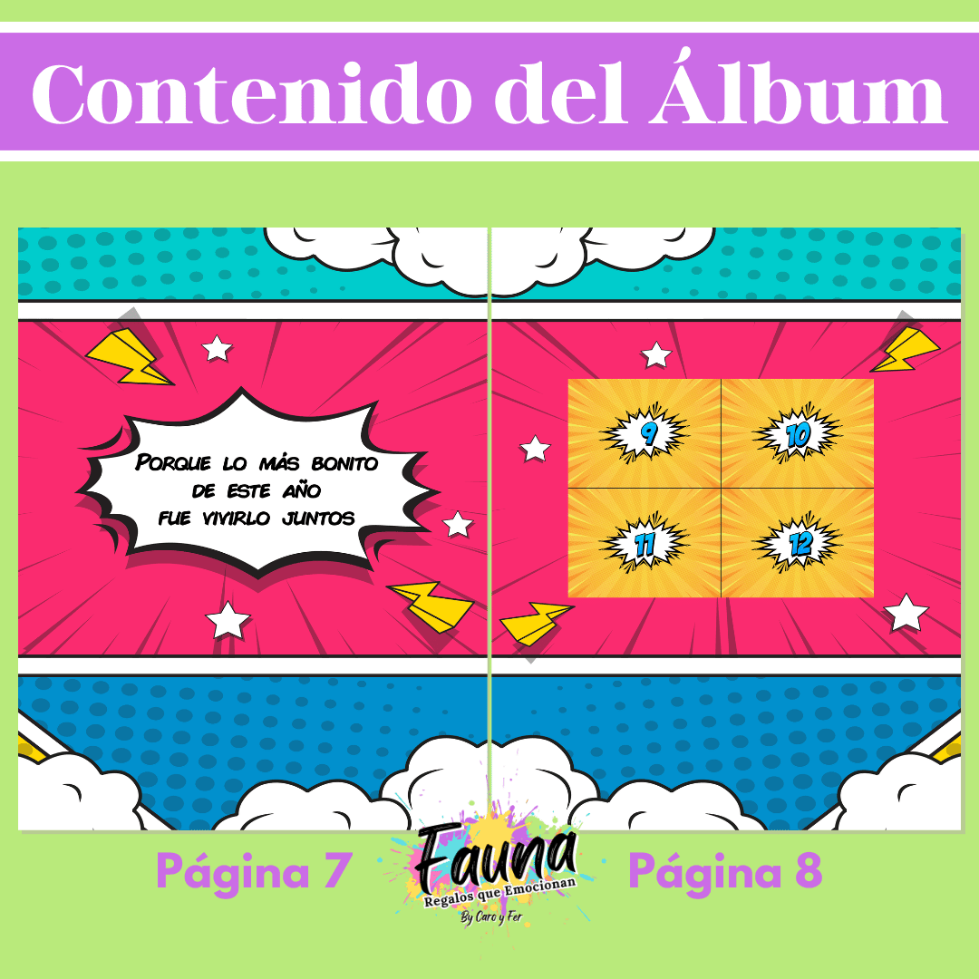 Álbum de Láminas Nuestro 2024 Personalizado con 18 Fotos - Fauna Regalos que emocionan