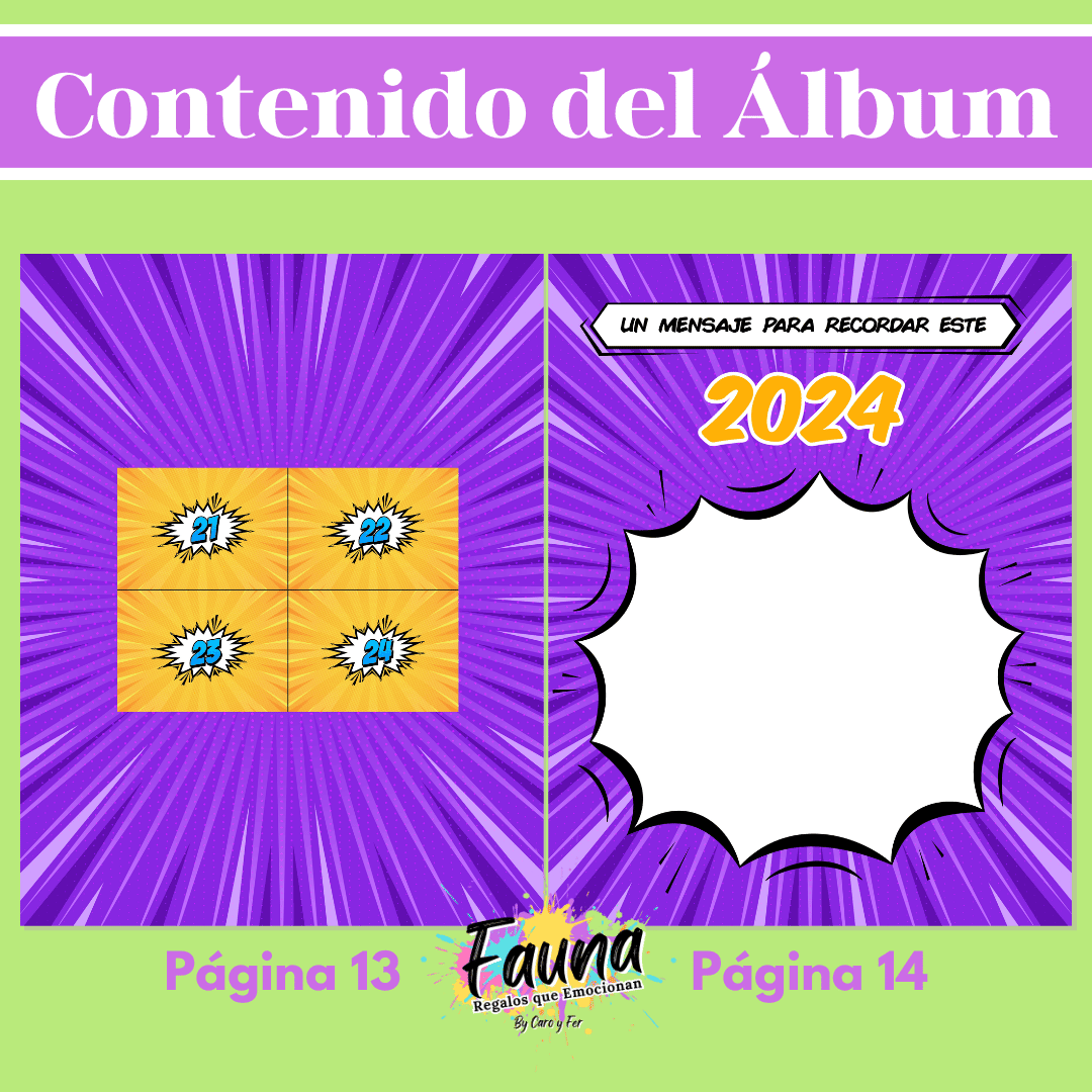 Álbum de Láminas Nuestro 2024 Personalizado con 18 Fotos - Fauna Regalos que emocionan