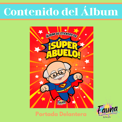 Álbum de Láminas Súper Abuelo Personalizado con 18 Fotos - Fauna Regalos que emocionan