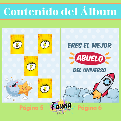 Álbum de Láminas Súper Abuelo Personalizado con 18 Fotos - Fauna Regalos que emocionan