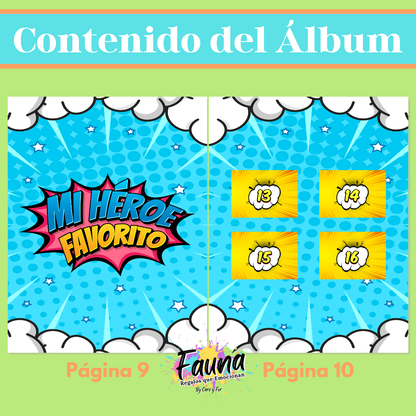 Álbum de Láminas Súper Abuelo Personalizado con 18 Fotos - Fauna Regalos que emocionan