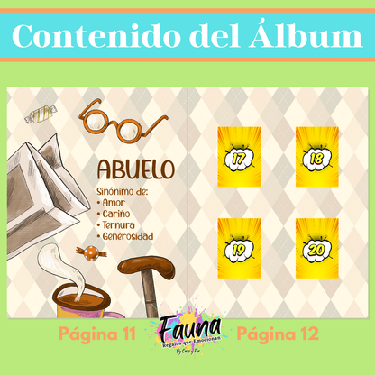 Álbum de Láminas Súper Abuelo Personalizado con 18 Fotos - Fauna Regalos que emocionan