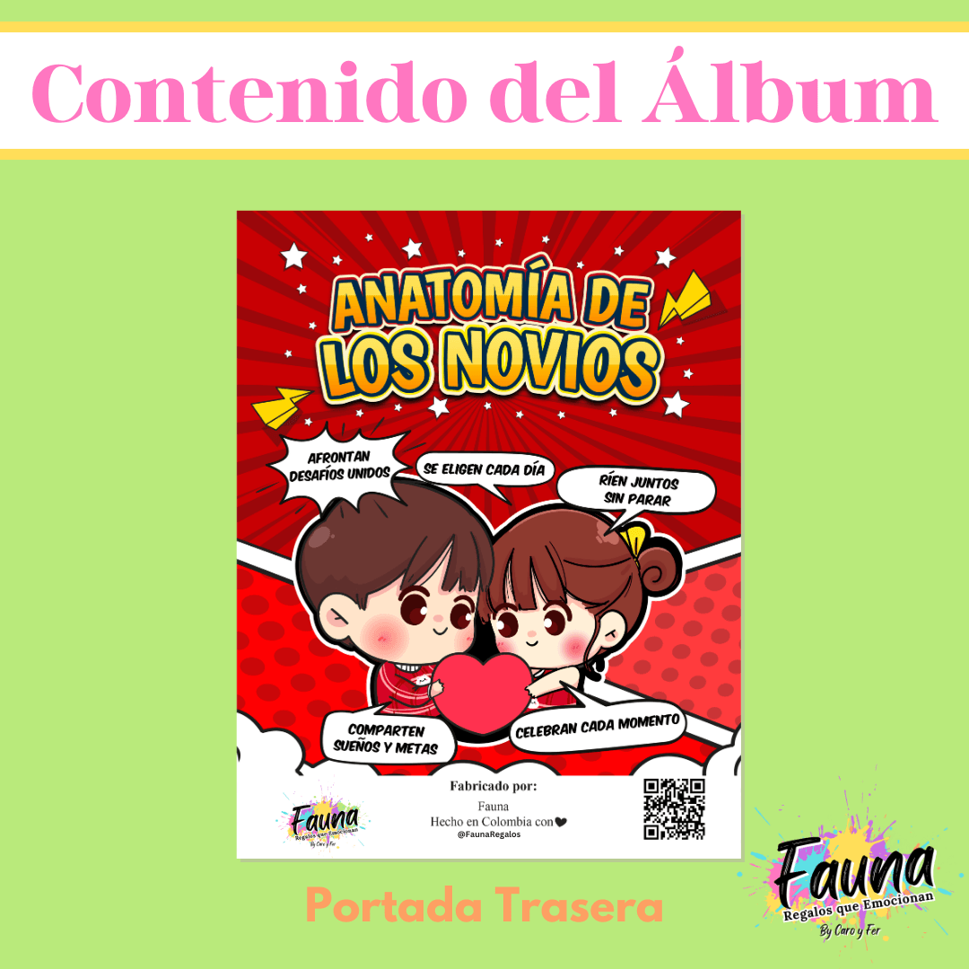 Álbum de Láminas Súper Novios Personalizado con 18 Fotos - Fauna Regalos que emocionan