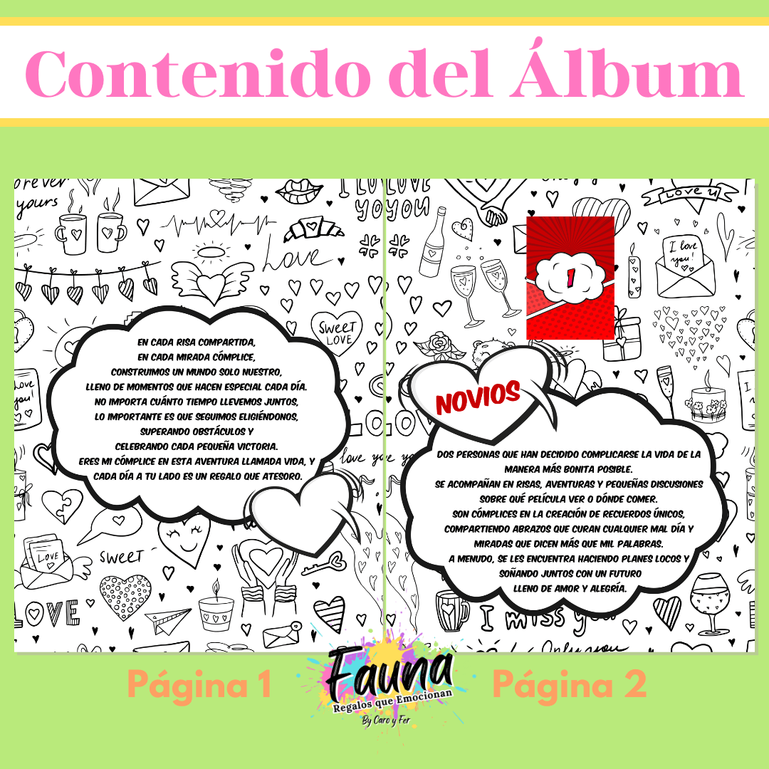 Álbum de Láminas Súper Novios Personalizado con 18 Fotos - Fauna Regalos que emocionan