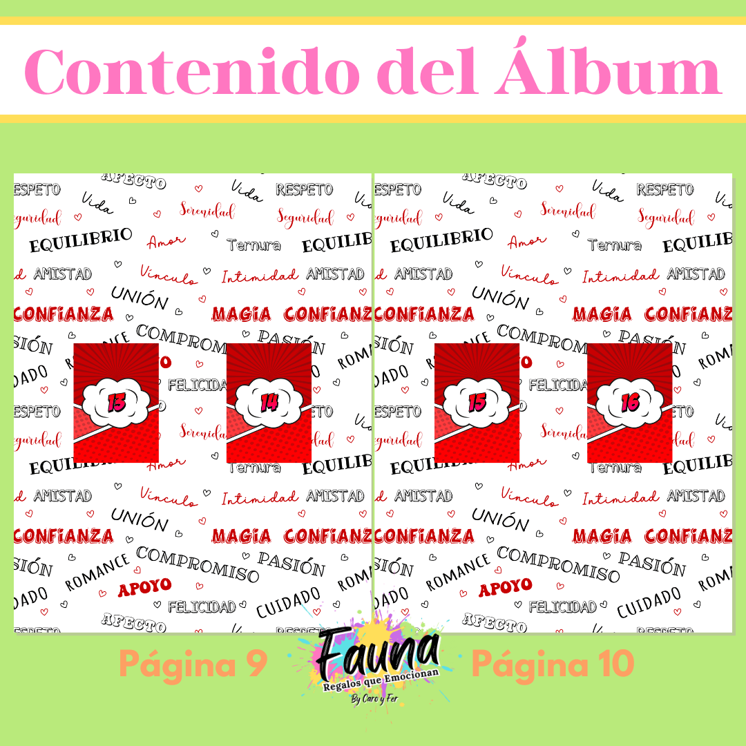 Álbum de Láminas Súper Novios Personalizado con 18 Fotos - Fauna Regalos que emocionan