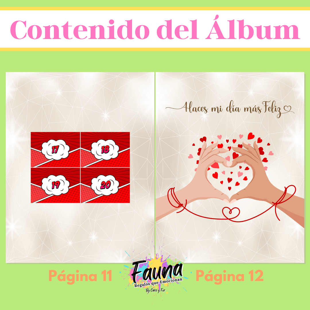 Álbum de Láminas Súper Novios Personalizado con 18 Fotos - Fauna Regalos que emocionan