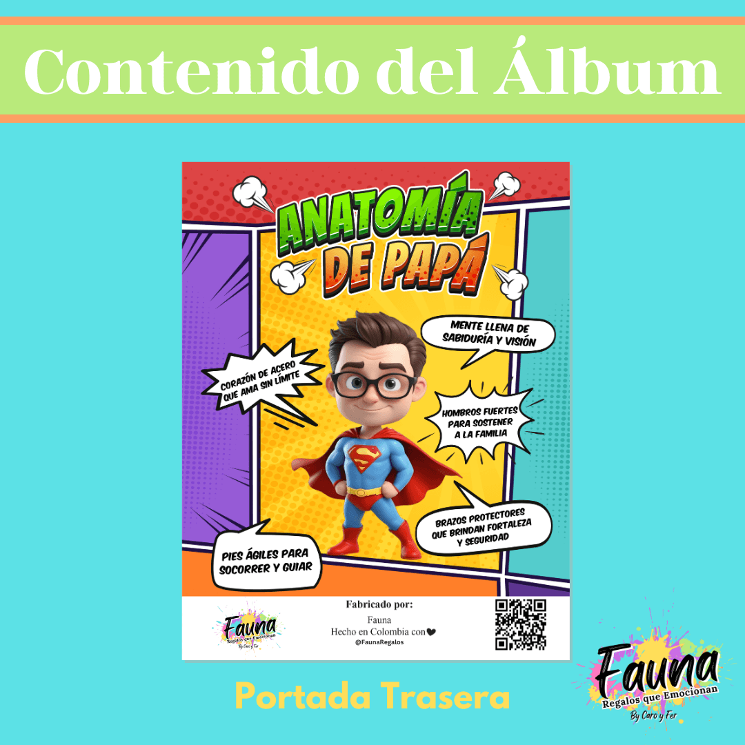 Álbum de Láminas para Papá Personalizado con 18 Fotos - Fauna Regalos que emocionan