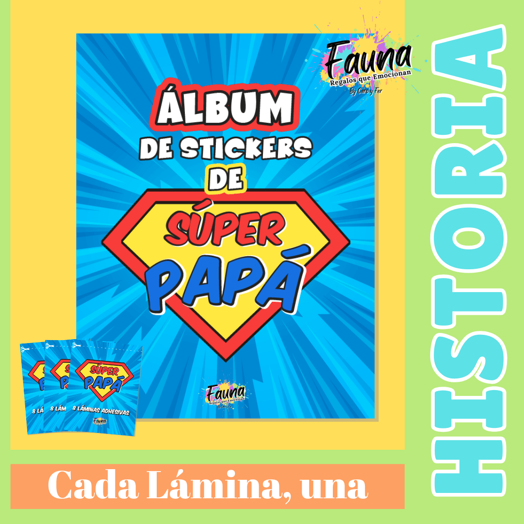 Álbum de Láminas para Papá Personalizado con 18 Fotos - Fauna Regalos que emocionan