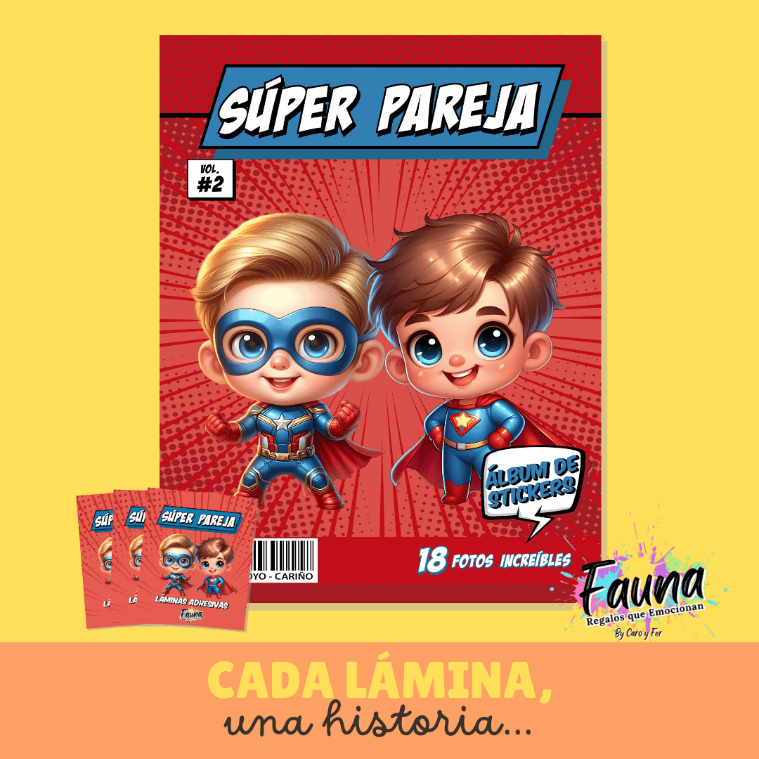 Álbum de Láminas Personalizado para Parejas Masculinas - Fauna Regalos que emocionan