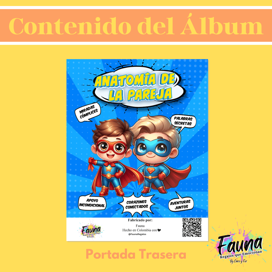Álbum de Láminas Personalizado para Parejas Masculinas - Fauna Regalos que emocionan